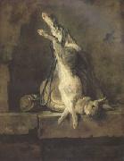 Jean Baptiste Simeon Chardin Dead Rabbit with Hunting Gear (mk05) oil on canvas
